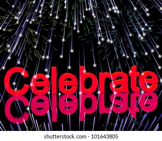 Exploding Fireworks For New Years Or Independence Celebrations