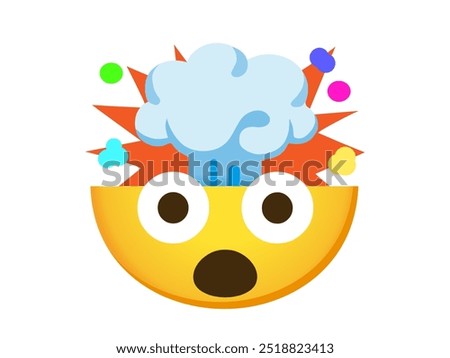 exploding head emoji on a white background