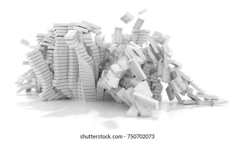 Exploding toy bricks, original 3d rendering