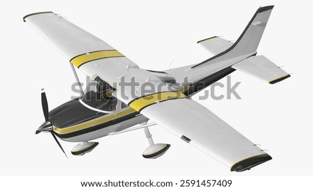 Explore this intricately modeled light aircraft showcasing precise wing structures and sleek aesthetic details perfect for aviation projects.