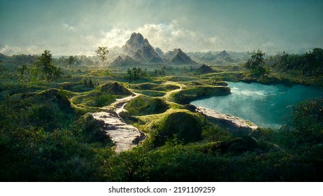 Exploring: Natural landscapes with individuals seeking peace and refreshment; exploration of natural places and unique natural sceneries. - Powered by Shutterstock