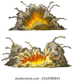 Explosion effect on white background