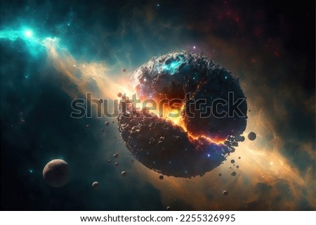 Explosion of exoplanet in deep space