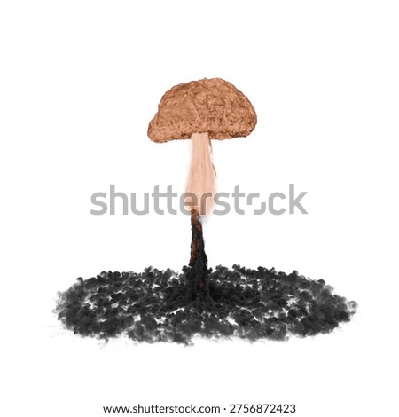 Explosion from rocket, bomb 3D render. Three-dimensional illustration.