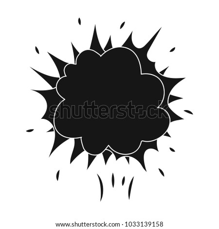 Explosion, single icon in black style.Explosion, raster, bitmap symbol stock illustration web.