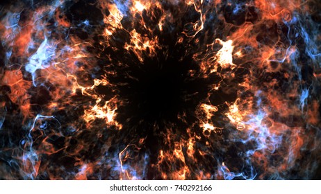 Explosive Shock Wave On A Black Isolated Background 3d Illustration