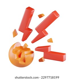 Explosive Substances Sign 3D Icon Illustration