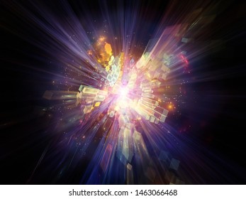 Explosive Technology. Bright math-generated abstract radial elements to illustrate concept of rapid expansion on the subject of science, education and technology.