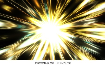 Explotion of glowing star. Dynamic colorful background image. Glow lights wallpaper.
