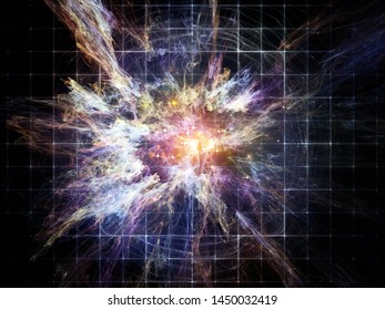 Exponential Burst. Bright Math-generated Abstract Radial Elements To Illustrate Concept Of Rapid Expansion On The Subject Of Science, Education And Technology.