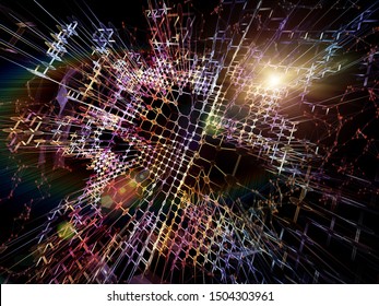 Exponential Growth Of Technology. Bright Math-generated Abstract Radial Elements To Illustrate Concept Of Rapid Expansion On The Subject Of Science, Education And Technology.