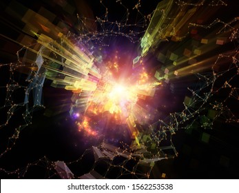 Exponential Growth of Technology. Bright math-generated abstract radial elements to illustrate concept of rapid expansion on the subject of science, education and technology.