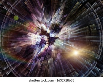 Exponential Growth Of Technology. Bright Math-generated Abstract Radial Elements To Illustrate Concept Of Rapid Expansion On The Subject Of Science, Education And Technology.