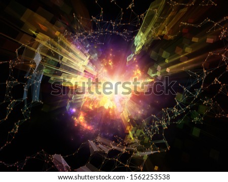 Exponential Growth of Technology. Bright math-generated abstract radial elements to illustrate concept of rapid expansion on the subject of science, education and technology.