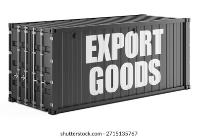 Export Goods concept with shipping container. 3D rendering isolated on white background