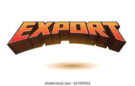 Export Text for Title or Headline. In 3D Fancy Fun and Futuristic style