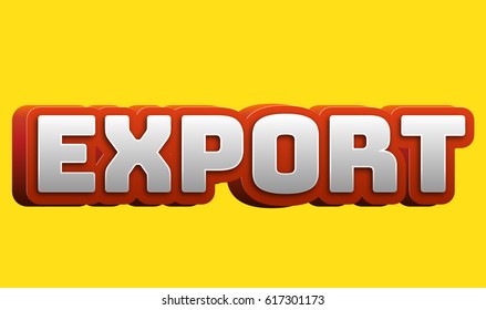 Export Text for Title or Headline. In 3D Fancy Fun and Futuristic style