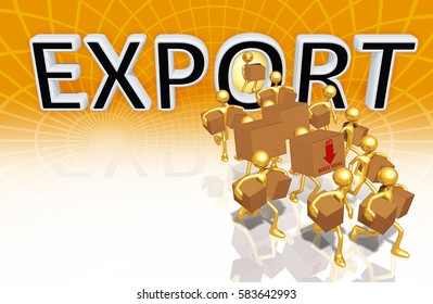 Export Trade Concept With The Original 3D Characters Illustration
