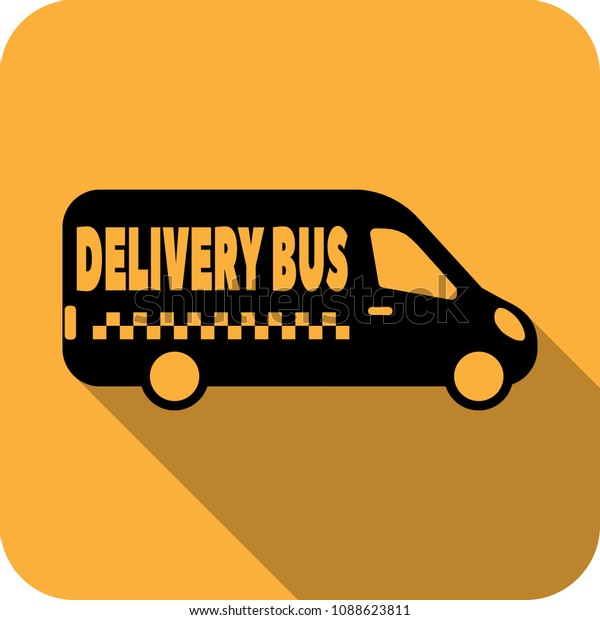 Express delivery service logo design in
trendy modern style - flat truck, bus or van
emblem