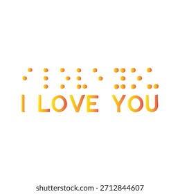Expressing affection through a unique blend of tactile braille and clear textual display, symbolizing universal love and inclusive communication