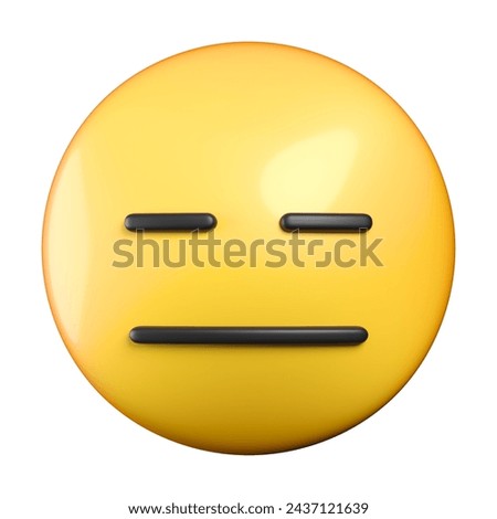 Expressionless Face emoji, a face with flat, closed eyes and mouth, emoticon 3d rendering