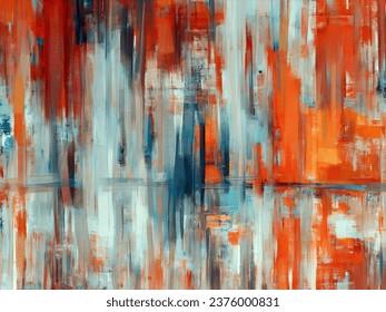 Expressive orange paint strokes, oil painting on canvas, artistic texture. Brush daubs brutal colored pattern