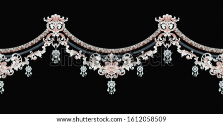 Exquisite baroque design, rococo design, suitable for textile clothing and wallpaper design