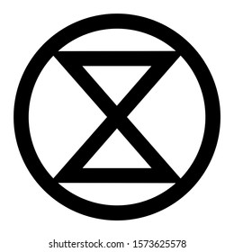 Extinction symbol with a white background