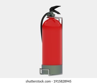 Extinguisher on grey background. 3d rendering - illustration