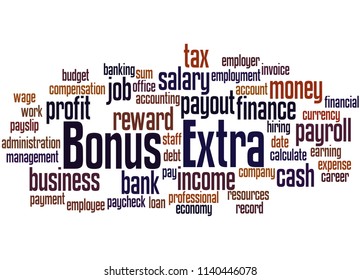 Extra bonus word cloud concept on white background. 