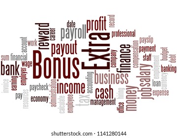 Extra bonus word cloud concept on white background. 