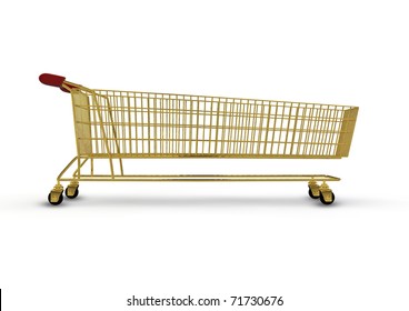 extra large golden shopping trolley