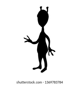 Extraterrestrial Alien Silhouette Cosmos Character. JPG Illustration.