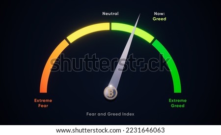 Extreme Greed Global market Index worldwide bitcoin graph speed meter 3d illustration on the black background trade when to buy coin ethereum stock money block chain diagram Stock foto © 