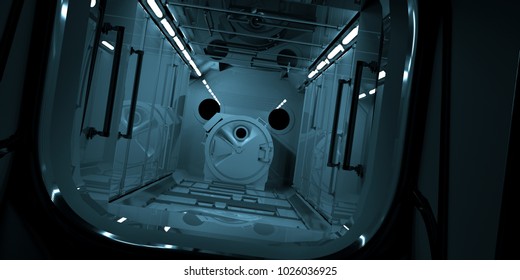 International Space Station Interior Stock Illustrations