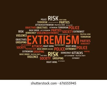  - EXTREMISM - image with words associated with the topic EXTREMISM, word, image, illustration