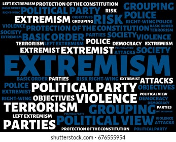  - EXTREMISM - image with words associated with the topic EXTREMISM, word, image, illustration