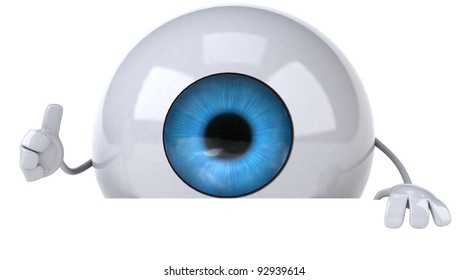 Eye Ball Character Pointing Finger Isolated Stock Illustration ...