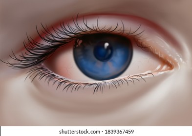 Eye 3D illustration or 3D drawing of Eye.