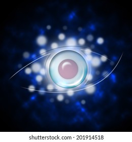 Eye Background Showing Detect View And See 