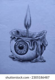 Eye ball candle drawing  Creative art  
