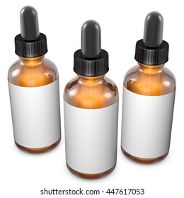 Eye Dropper Bottle On White Background.3D Rendering