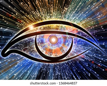 Eye of Knowledge series. Background design of eye icon and arrow burst on the subject of  science, education and modern technology - Shutterstock ID 1368464837