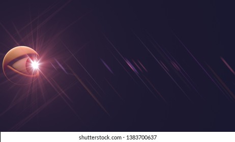 eye with light beam shine rays background illustration New quality universal colorful joyful nice cool 4k stock image