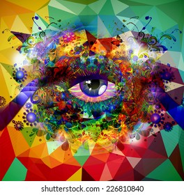 Eye on a colored background