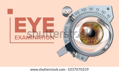 Eye Test Banner. Vision Correction. Optometrist Check. Trail Frame. Exam Illustration