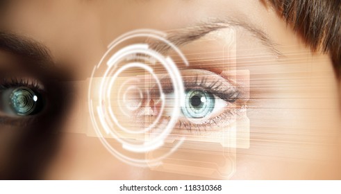 Closeup Woman Eye Visual Effects Isolated Stock Photo 377318404 ...