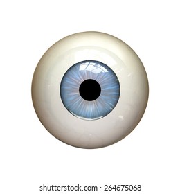 Two Eyeballs Isolated On White Stock Illustration 261554897