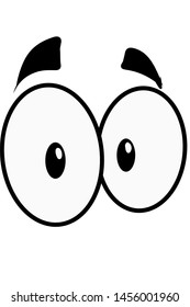 Black White Cute Cartoon Eyes Vector Stock Vector (Royalty Free) 177695390