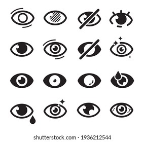 Eyes icon. Optical care symbols eyesight vision cataract blinds good looking medicine pictures searching icons collection